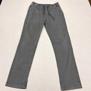 Faherty Pants Mens Medium Gray Organic Cotton Canvas Drawstring Chino Casual